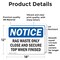 Signmission Rag Waste Only Close And Secure Top When Finished, 18 in W x Rectangle, Vinyl Decal OS-2PACK-NS-D-1218-L-17972 - alternate 2